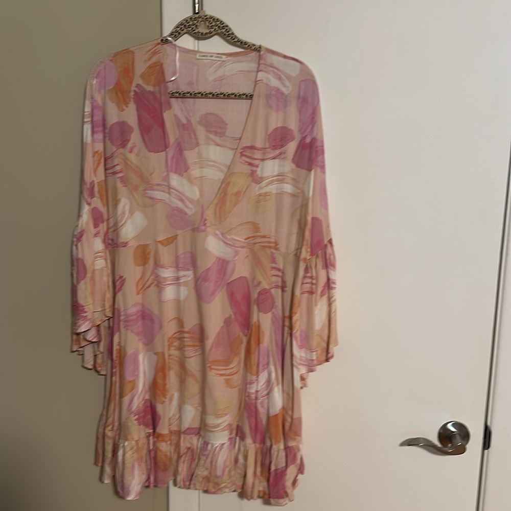 Women's boho flowy short dress tunic